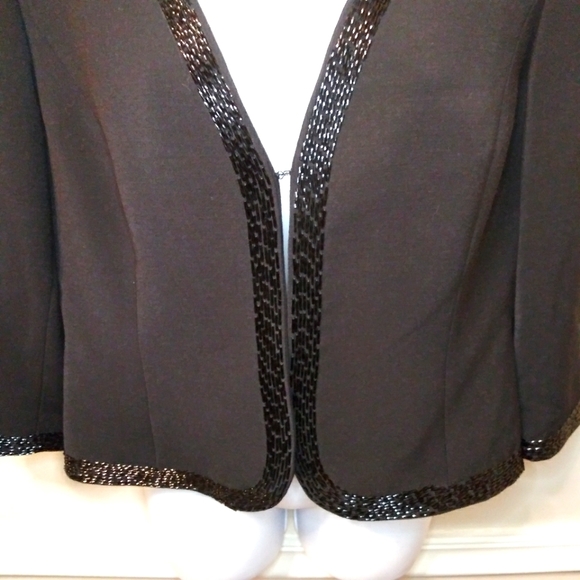 Alex Marie Black Sparkly Sequin Trimmed, Special Occasion/Black Tie Blazer - Picture 4 of 13